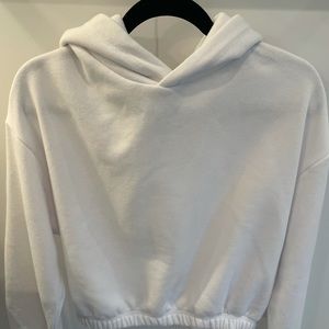 White Zara cropped hoodie
